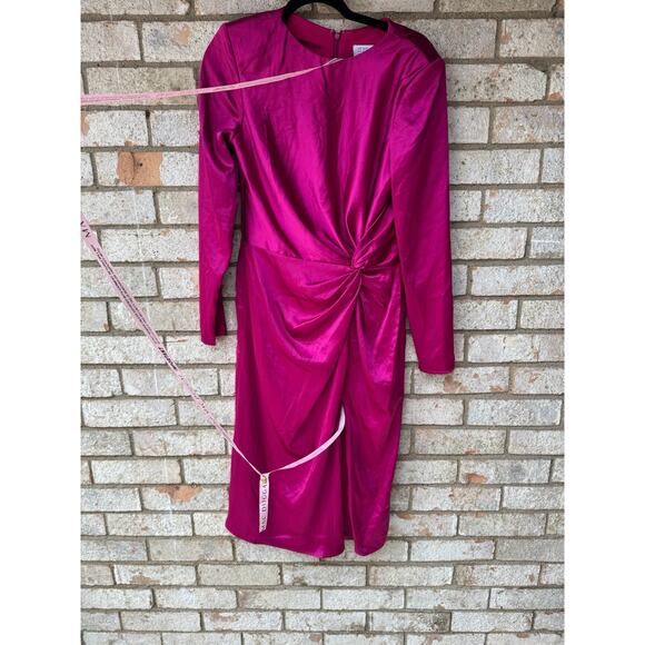 NWT Pink Ieena for Mac Duggal Tea Length Dress Size 8 - Picture 1 of 11